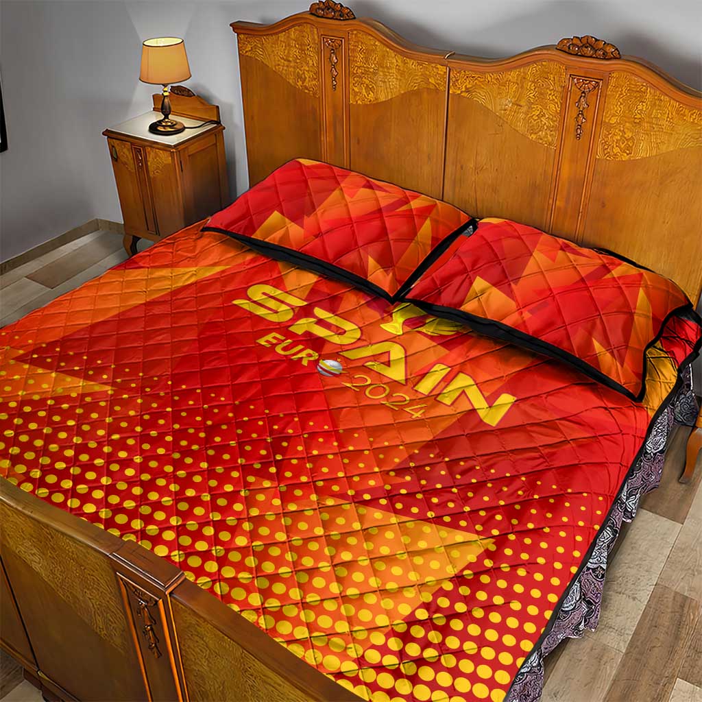 Spain Football 2024 Quilt Bed Set Trophy Wing Style - Wonder Print Shop