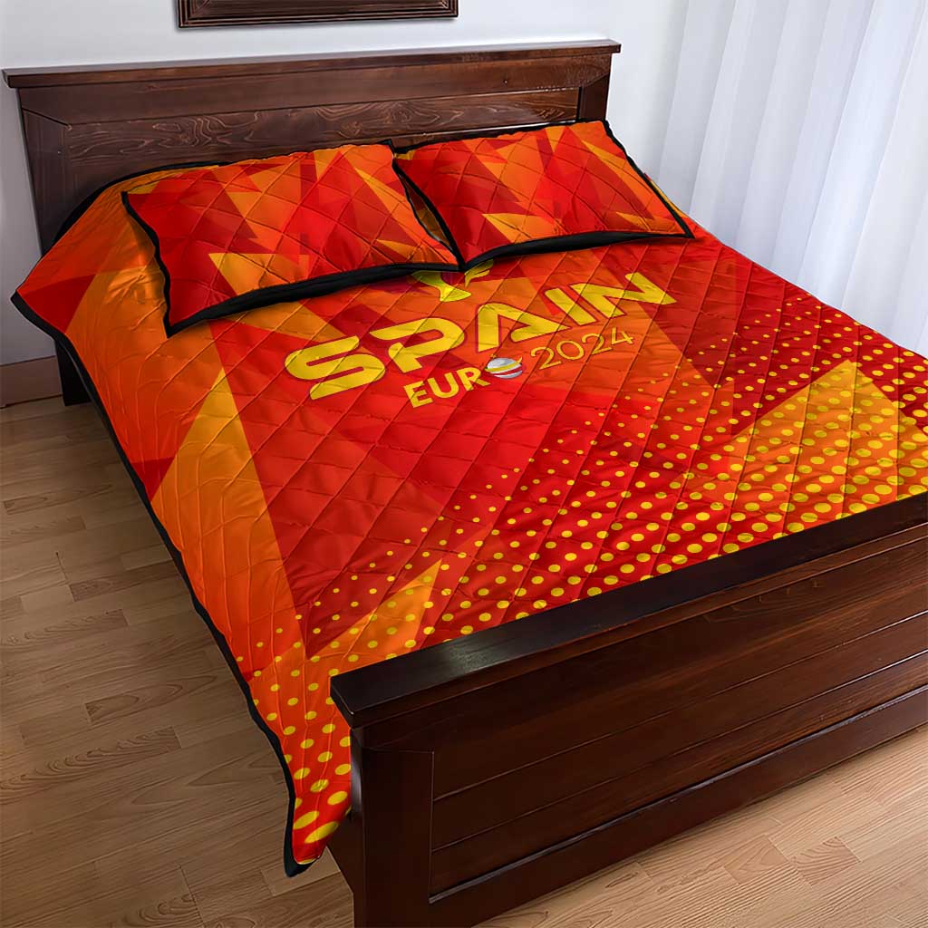 Spain Football 2024 Quilt Bed Set Trophy Wing Style - Wonder Print Shop