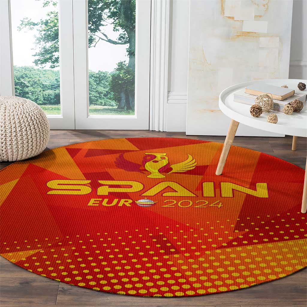 Spain Football 2024 Round Carpet Trophy Wing Style