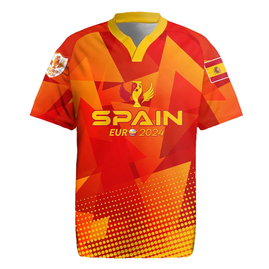 Personalized Spain Football 2024 Rugby Jersey Trophy Wing Style - Wonder Print Shop