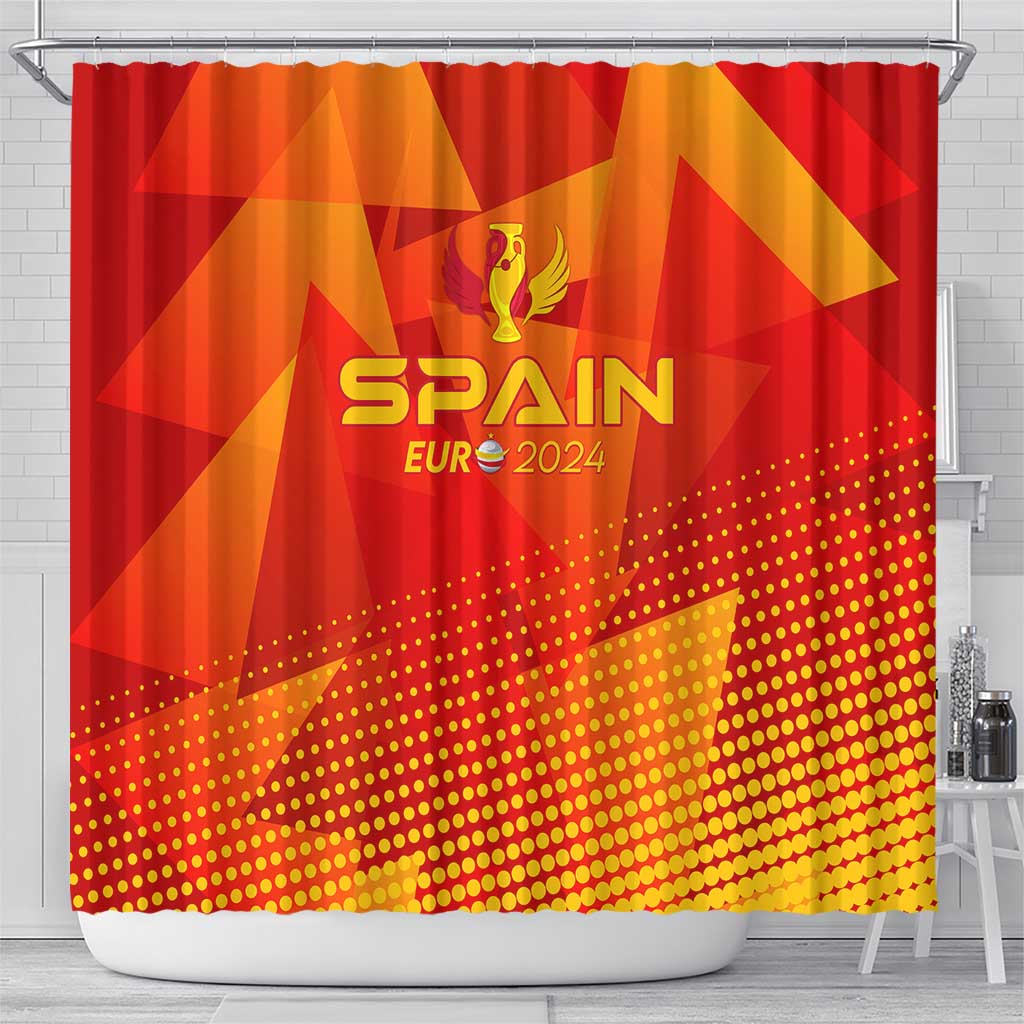 Spain Football 2024 Shower Curtain Trophy Wing Style