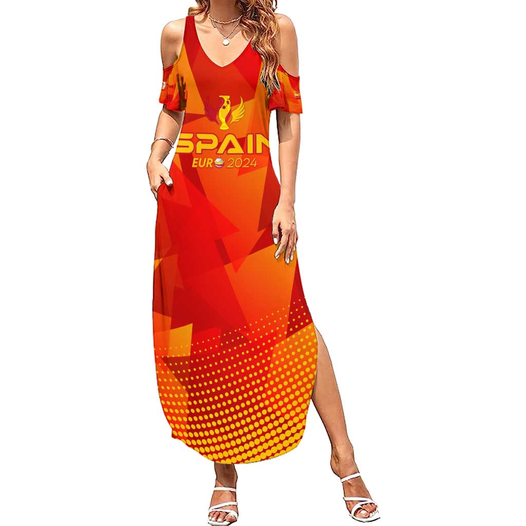 Personalized Spain Football 2024 Summer Maxi Dress Trophy Wing Style - Wonder Print Shop