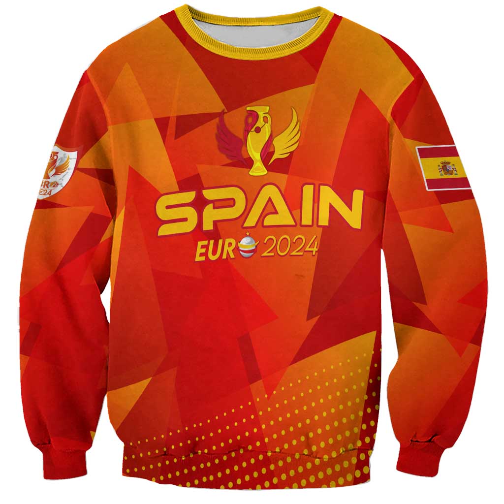 Personalized Spain Football 2024 Sweatshirt Trophy Wing Style - Wonder Print Shop