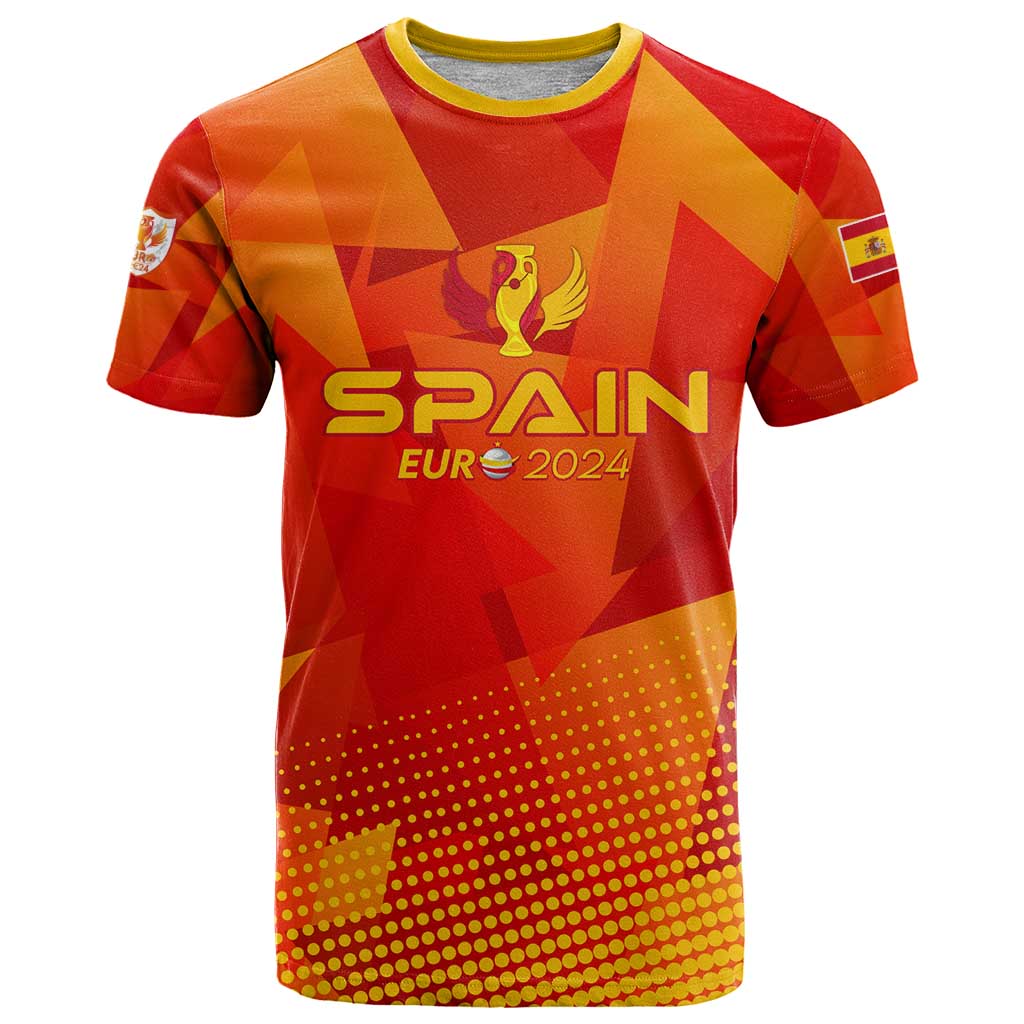 Personalized Spain Football 2024 T Shirt Trophy Wing Style - Wonder Print Shop