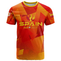 Personalized Spain Football 2024 T Shirt Trophy Wing Style - Wonder Print Shop