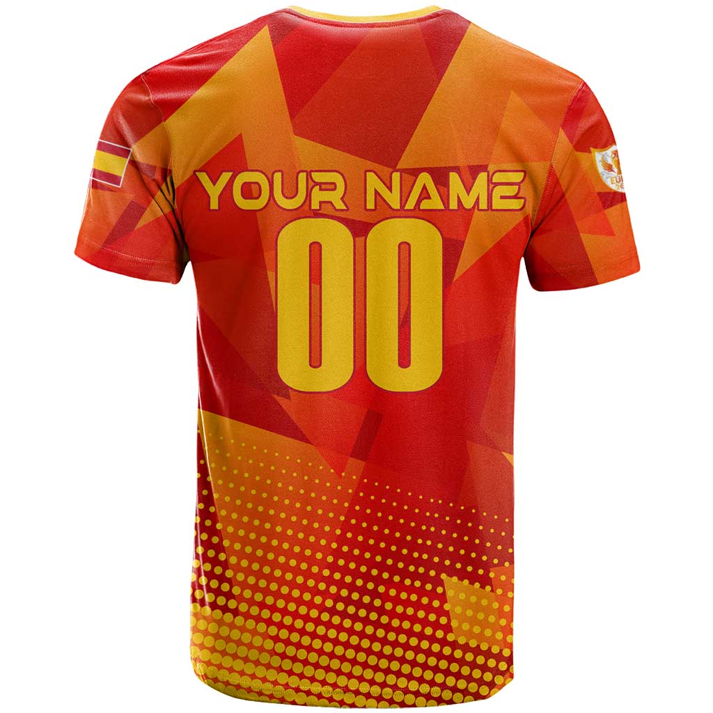 Personalized Spain Football 2024 T Shirt Trophy Wing Style - Wonder Print Shop