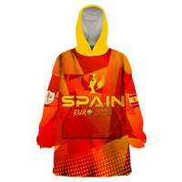 Personalized Spain Football 2024 Wearable Blanket Hoodie Trophy Wing Style - Wonder Print Shop