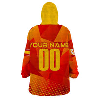 Personalized Spain Football 2024 Wearable Blanket Hoodie Trophy Wing Style - Wonder Print Shop