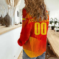 Personalized Spain Football 2024 Women Casual Shirt Trophy Wing Style - Wonder Print Shop