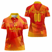 Personalized Spain Football 2024 Women Polo Shirt Trophy Wing Style - Wonder Print Shop