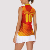 Personalized Spain Football 2024 Women Sleeveless Polo Shirt Trophy Wing Style - Wonder Print Shop