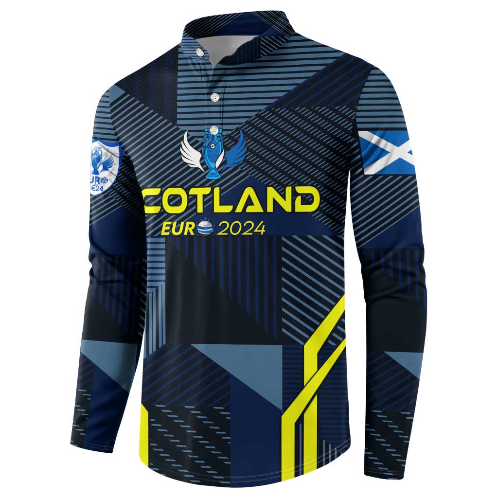 Personalized Scotland Football 2024 Button Sweatshirt Trophy Wing Style - Wonder Print Shop