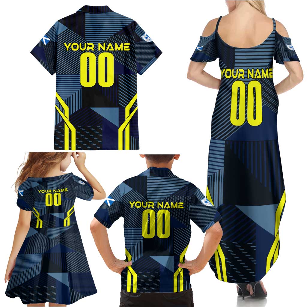Personalized Scotland Football 2024 Family Matching Summer Maxi Dress and Hawaiian Shirt Trophy Wing Style - Wonder Print Shop