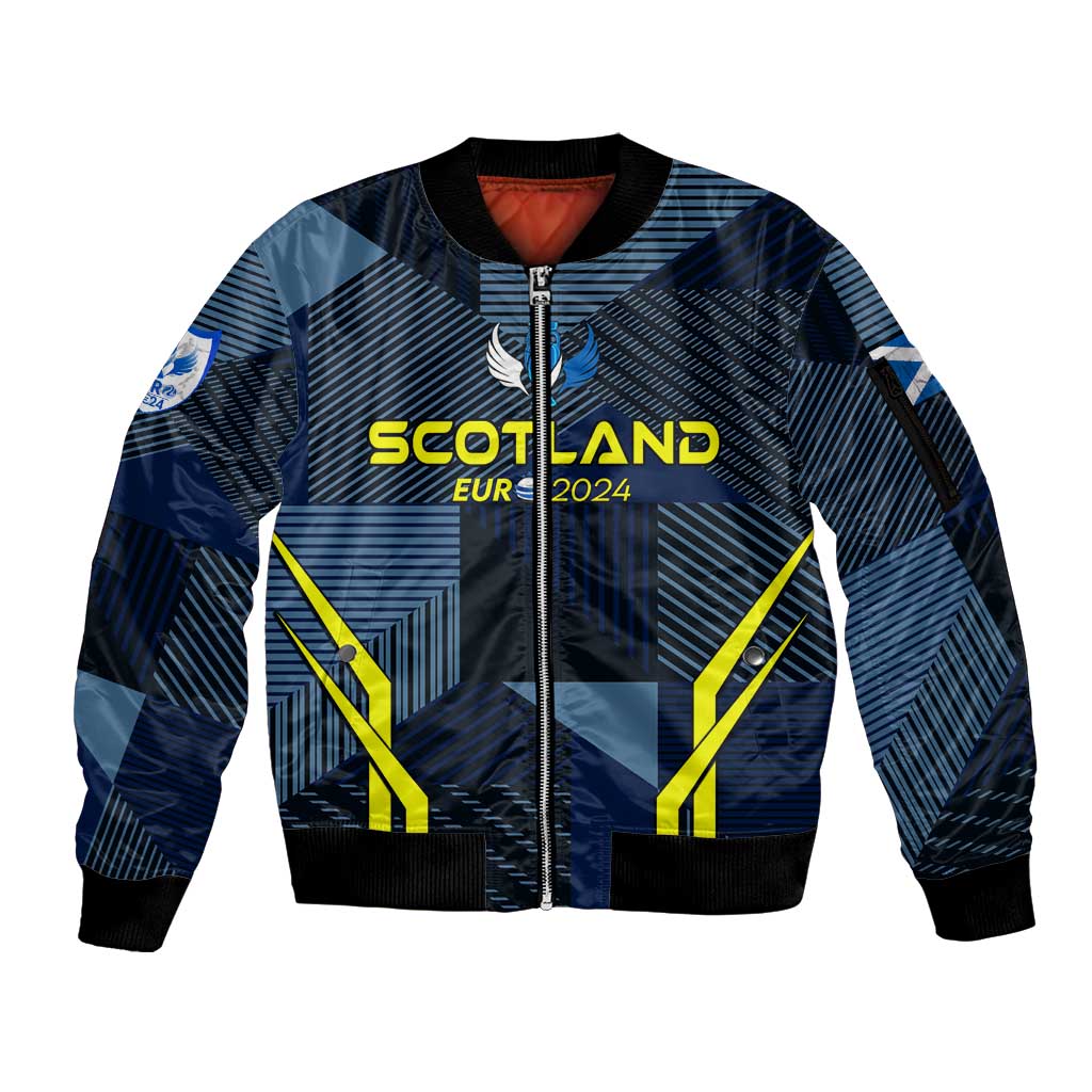 Personalized Scotland Football 2024 Sleeve Zip Bomber Jacket Trophy Wing Style - Wonder Print Shop