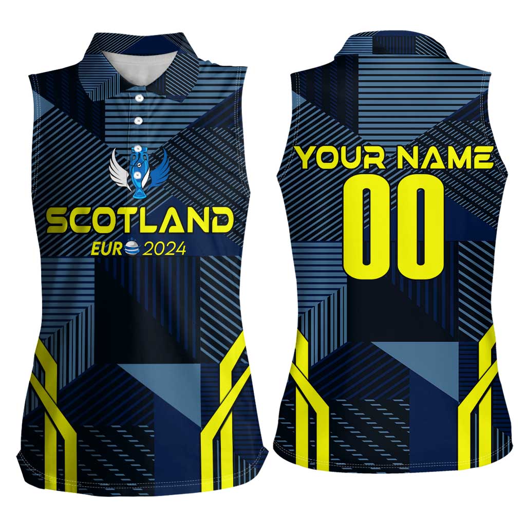 Personalized Scotland Football 2024 Women Sleeveless Polo Shirt Trophy Wing Style - Wonder Print Shop