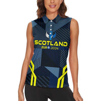 Personalized Scotland Football 2024 Women Sleeveless Polo Shirt Trophy Wing Style - Wonder Print Shop