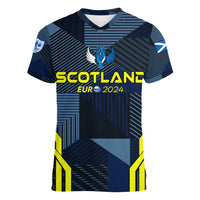 Personalized Scotland Football 2024 Women V-Neck T-Shirt Trophy Wing Style - Wonder Print Shop