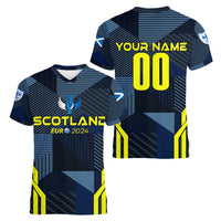 Personalized Scotland Football 2024 Women V-Neck T-Shirt Trophy Wing Style - Wonder Print Shop