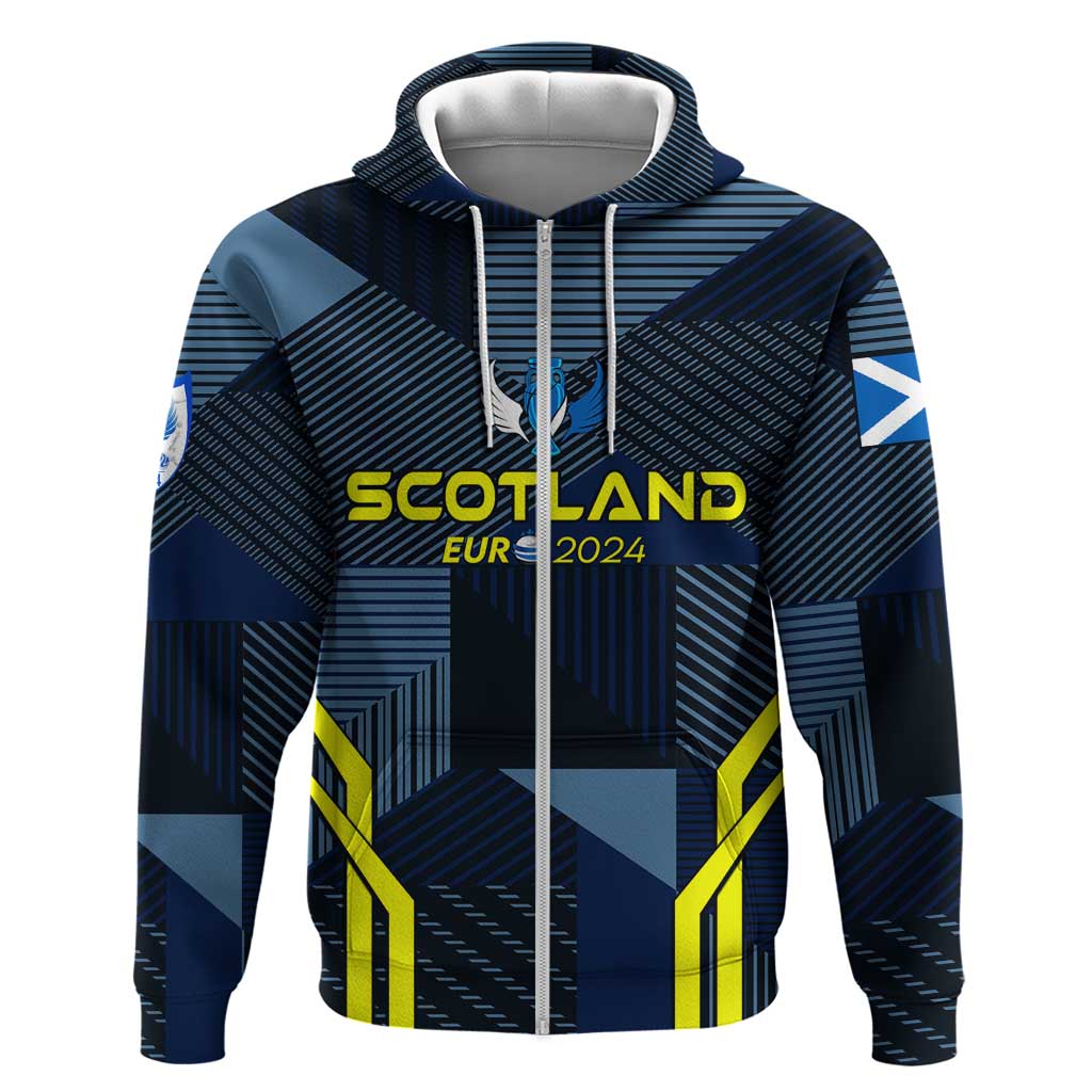 Personalized Scotland Football 2024 Zip Hoodie Trophy Wing Style - Wonder Print Shop