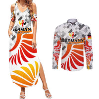 Personalized Germany Football 2024 Couples Matching Summer Maxi Dress and Long Sleeve Button Shirt Trophy Wing Style - Wonder Print Shop