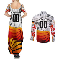 Personalized Germany Football 2024 Couples Matching Summer Maxi Dress and Long Sleeve Button Shirt Trophy Wing Style - Wonder Print Shop