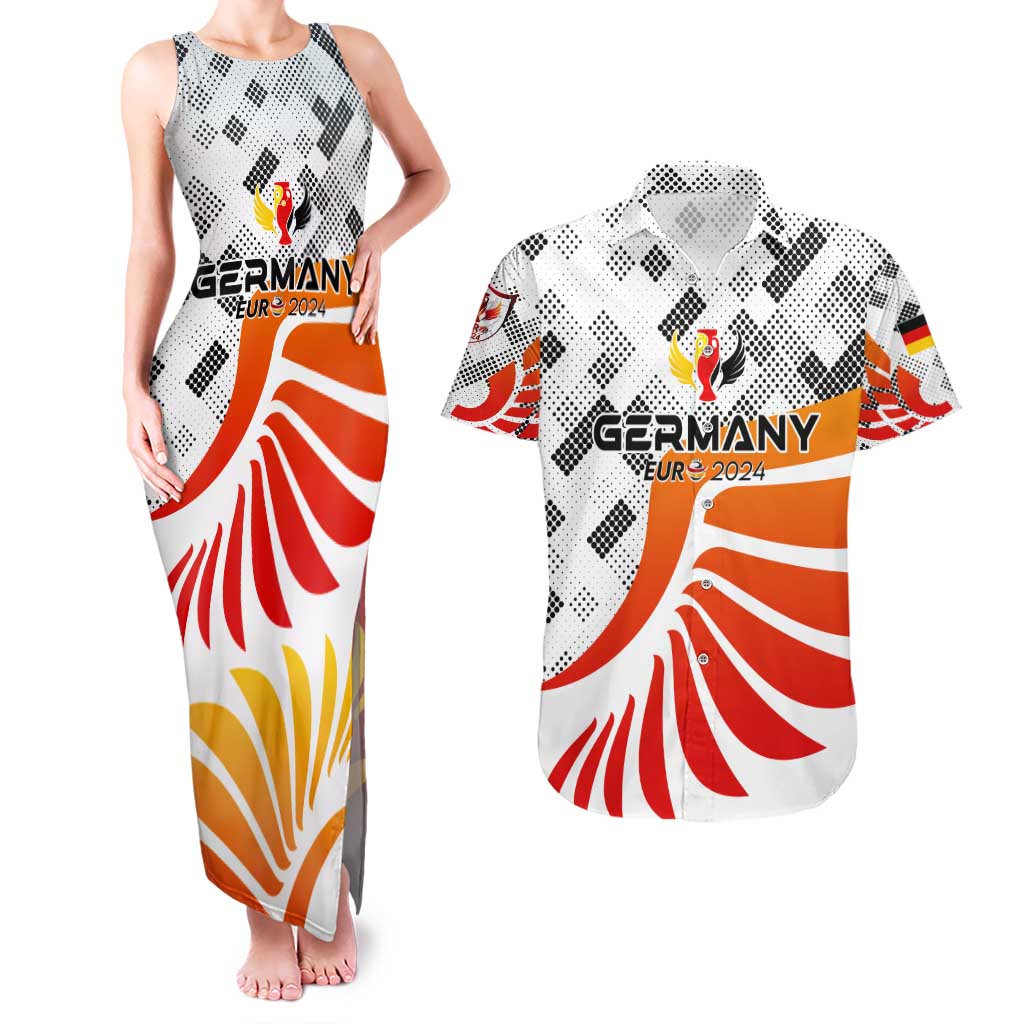 Personalized Germany Football 2024 Couples Matching Tank Maxi Dress and Hawaiian Shirt Trophy Wing Style - Wonder Print Shop