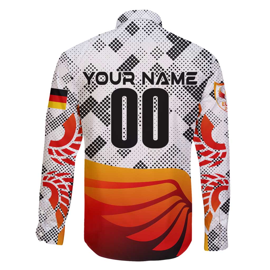 Personalized Germany Football 2024 Family Matching Long Sleeve Bodycon Dress and Hawaiian Shirt Trophy Wing Style - Wonder Print Shop
