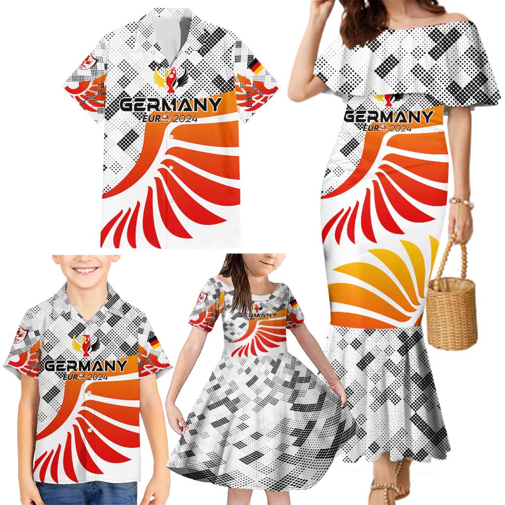 Personalized Germany Football 2024 Family Matching Mermaid Dress and Hawaiian Shirt Trophy Wing Style - Wonder Print Shop