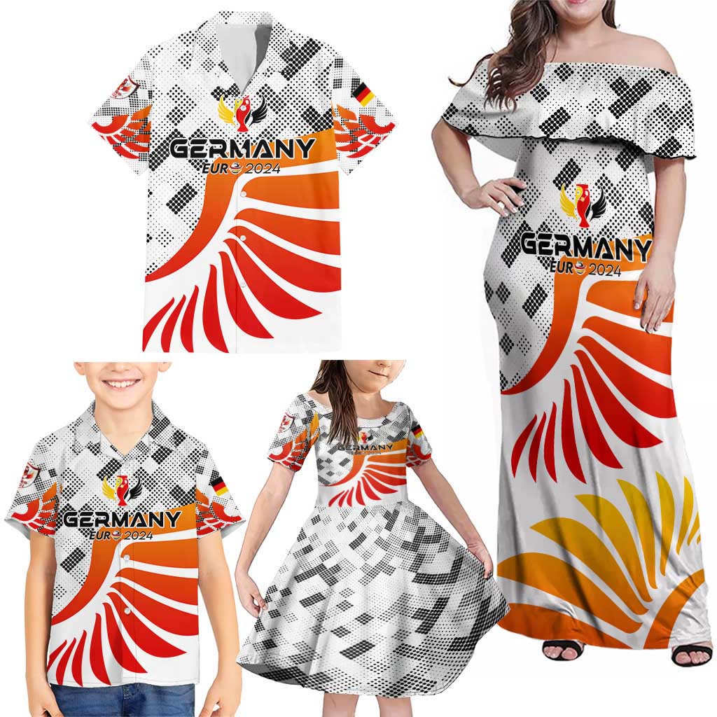 Personalized Germany Football 2024 Family Matching Off Shoulder Maxi Dress and Hawaiian Shirt Trophy Wing Style - Wonder Print Shop