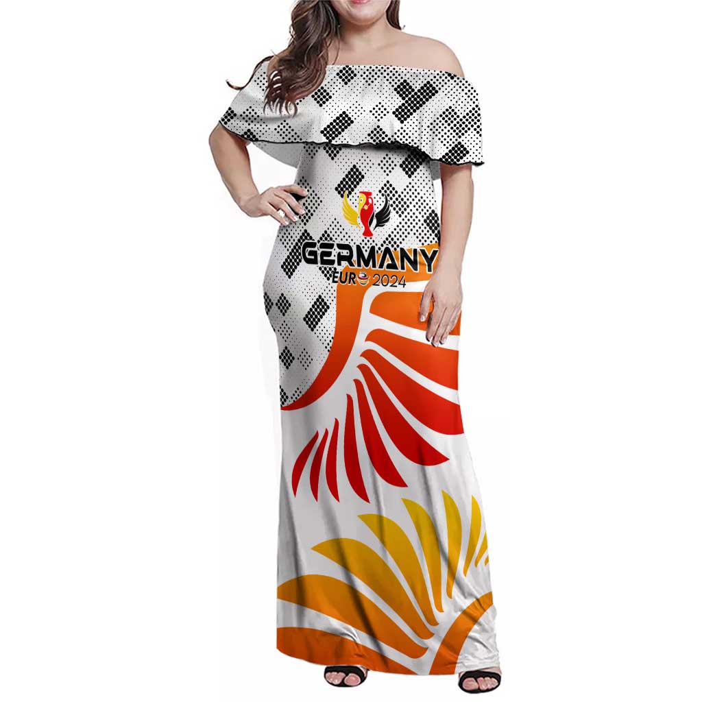 Personalized Germany Football 2024 Family Matching Off Shoulder Maxi Dress and Hawaiian Shirt Trophy Wing Style - Wonder Print Shop