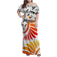 Personalized Germany Football 2024 Family Matching Off Shoulder Maxi Dress and Hawaiian Shirt Trophy Wing Style - Wonder Print Shop