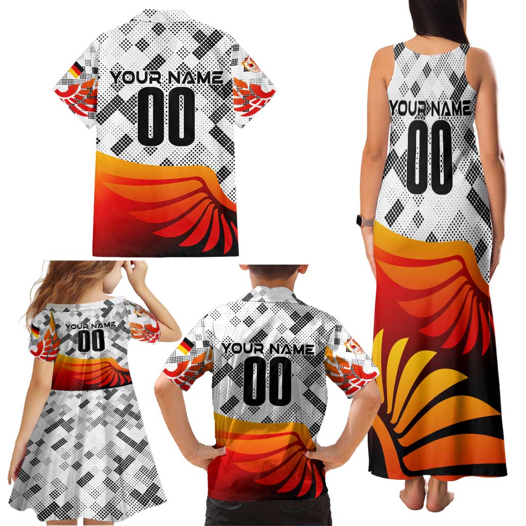Personalized Germany Football 2024 Family Matching Tank Maxi Dress and Hawaiian Shirt Trophy Wing Style - Wonder Print Shop