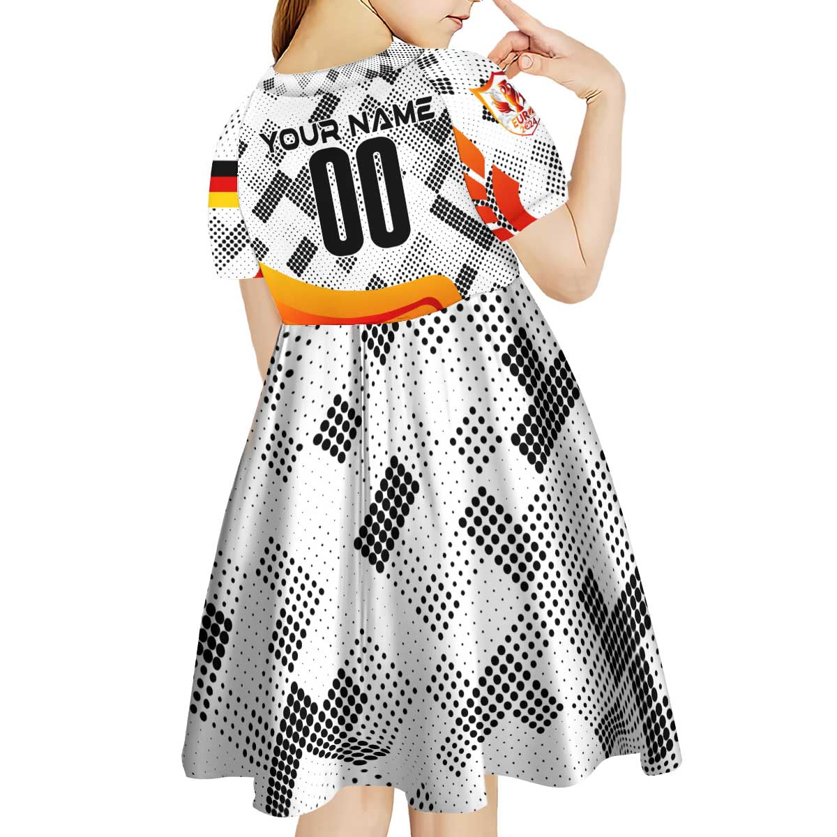 Personalized Germany Football 2024 Kid Short Sleeve Dress Trophy Wing Style - Wonder Print Shop