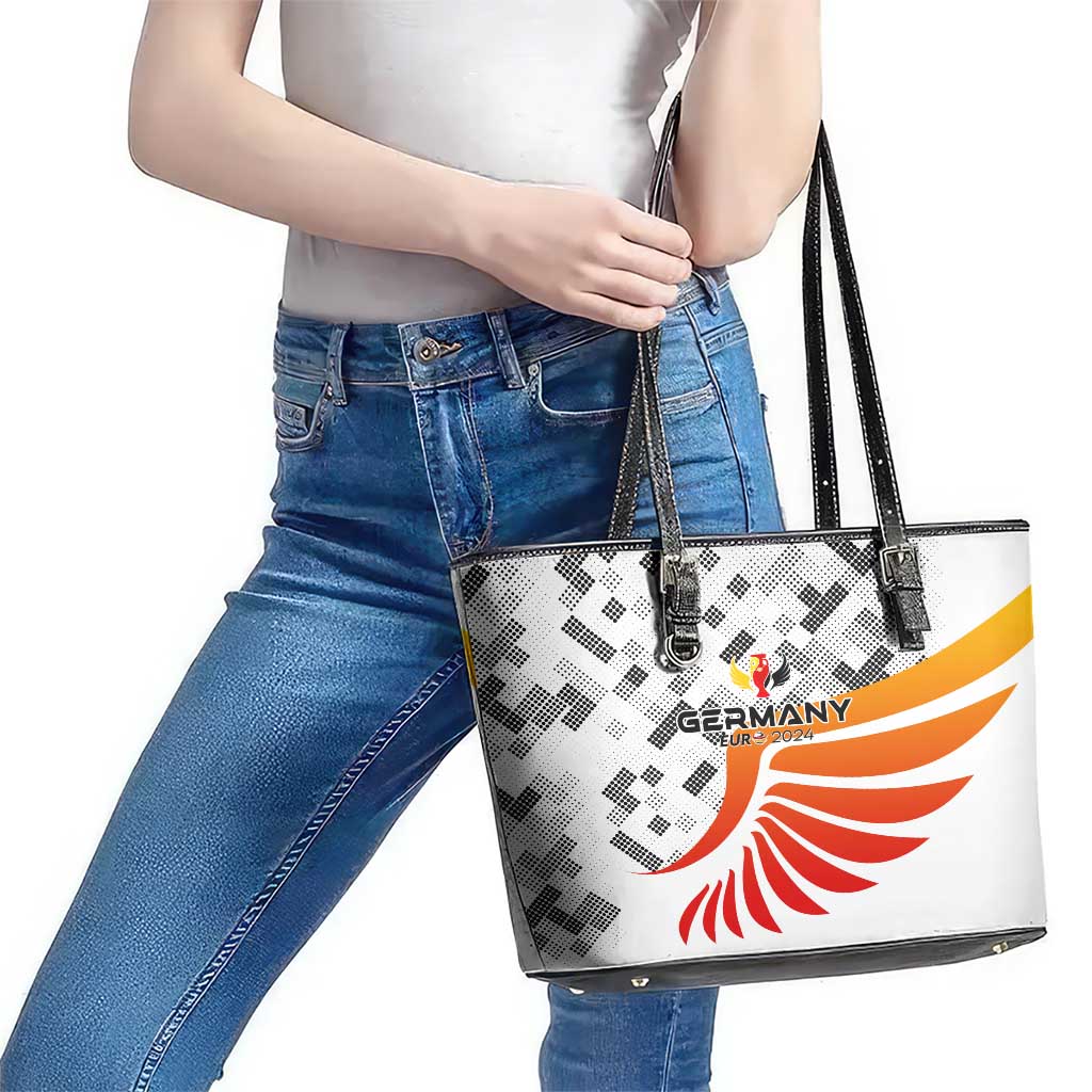 Germany Football 2024 Leather Tote Bag Trophy Wing Style - Wonder Print Shop