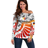 Personalized Germany Football 2024 Off Shoulder Sweater Trophy Wing Style - Wonder Print Shop