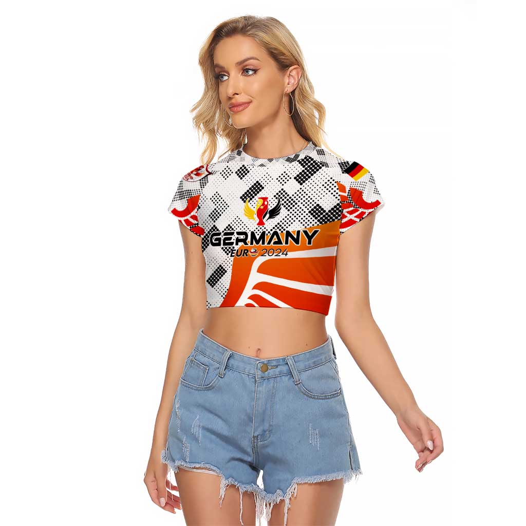 Personalized Germany Football 2024 Raglan Cropped T Shirt Trophy Wing Style - Wonder Print Shop