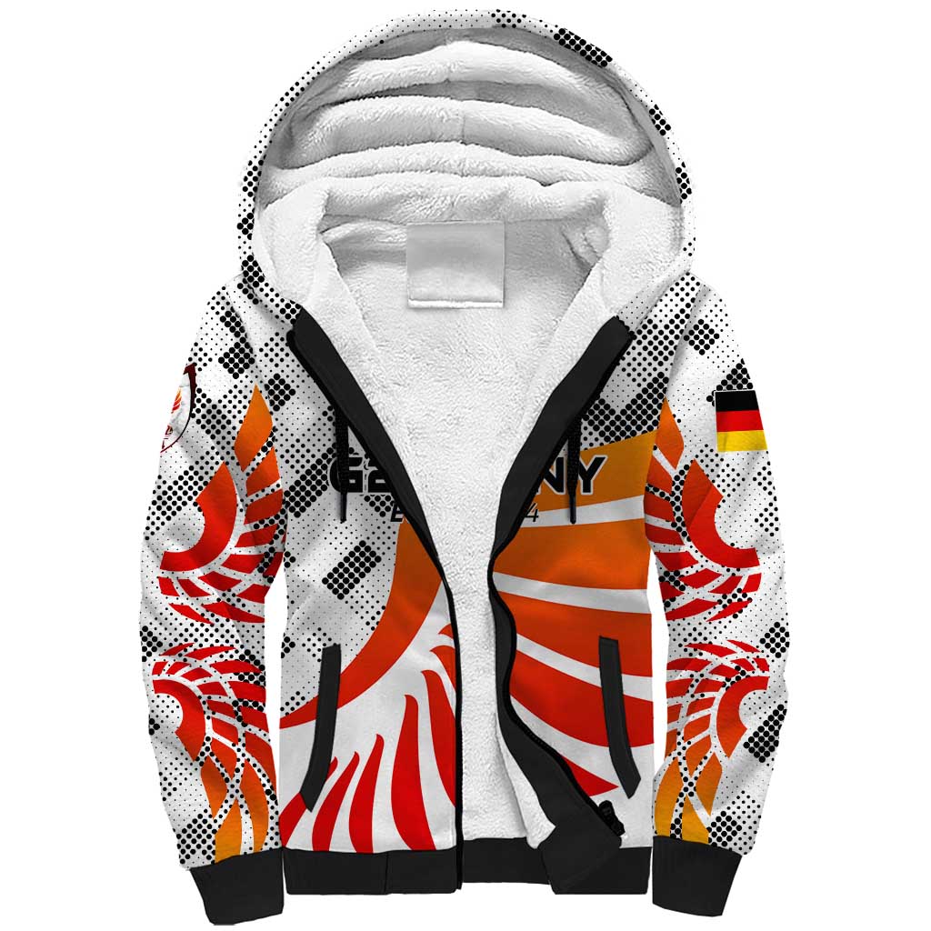 Personalized Germany Football 2024 Sherpa Hoodie Trophy Wing Style - Wonder Print Shop
