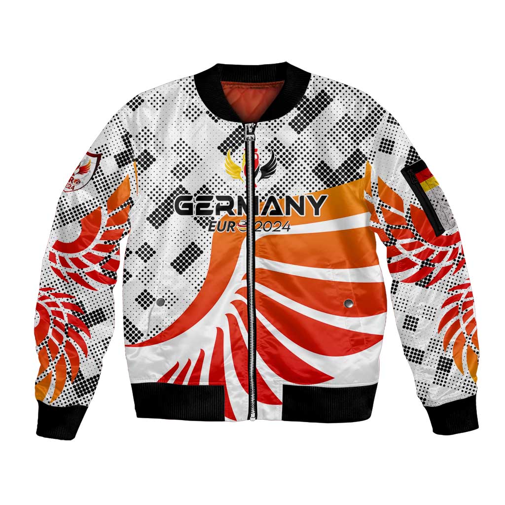 Personalized Germany Football 2024 Sleeve Zip Bomber Jacket Trophy Wing Style - Wonder Print Shop
