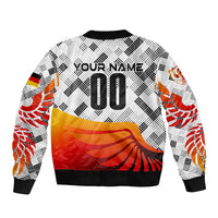 Personalized Germany Football 2024 Sleeve Zip Bomber Jacket Trophy Wing Style - Wonder Print Shop