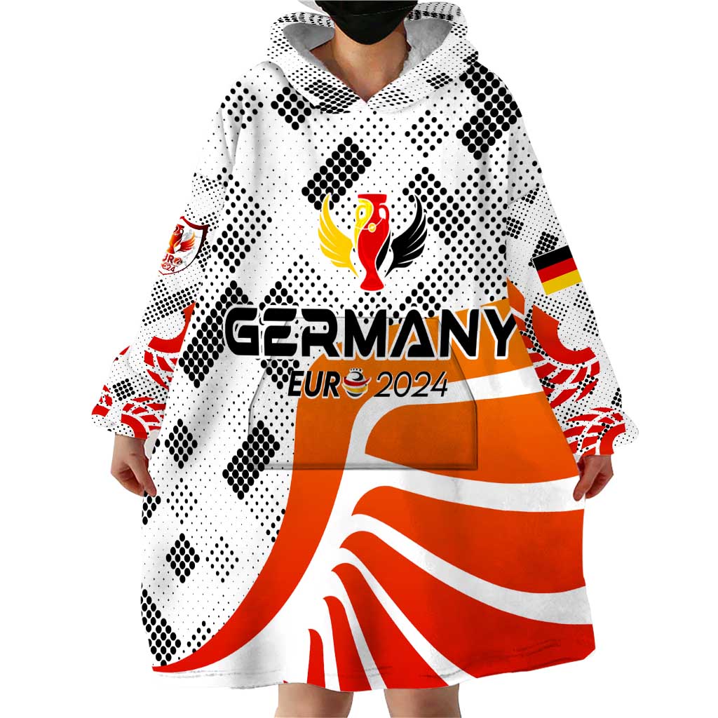 Personalized Germany Football 2024 Wearable Blanket Hoodie Trophy Wing Style - Wonder Print Shop