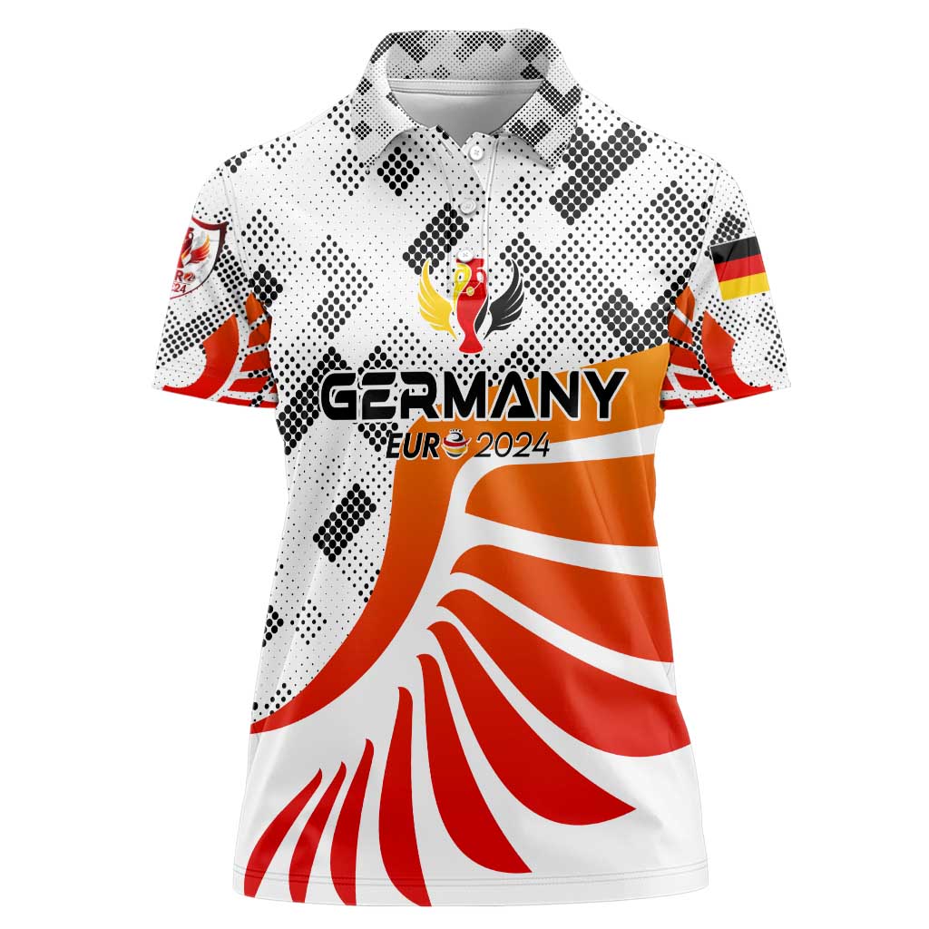 Personalized Germany Football 2024 Women Polo Shirt Trophy Wing Style - Wonder Print Shop