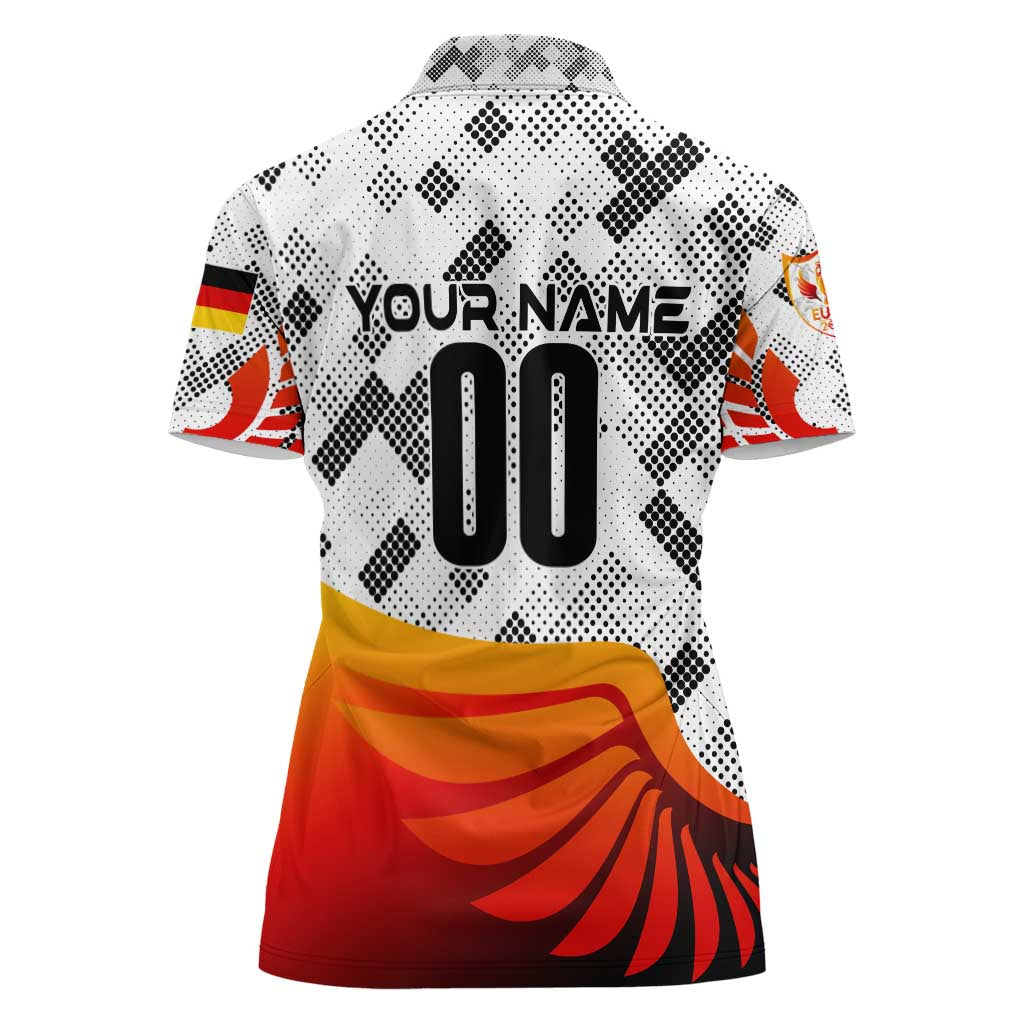 Personalized Germany Football 2024 Women Polo Shirt Trophy Wing Style - Wonder Print Shop