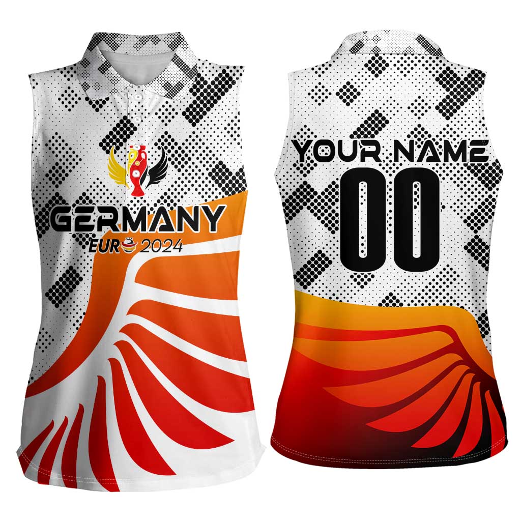 Personalized Germany Football 2024 Women Sleeveless Polo Shirt Trophy Wing Style - Wonder Print Shop