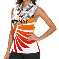 Personalized Germany Football 2024 Women Sleeveless Polo Shirt Trophy Wing Style - Wonder Print Shop