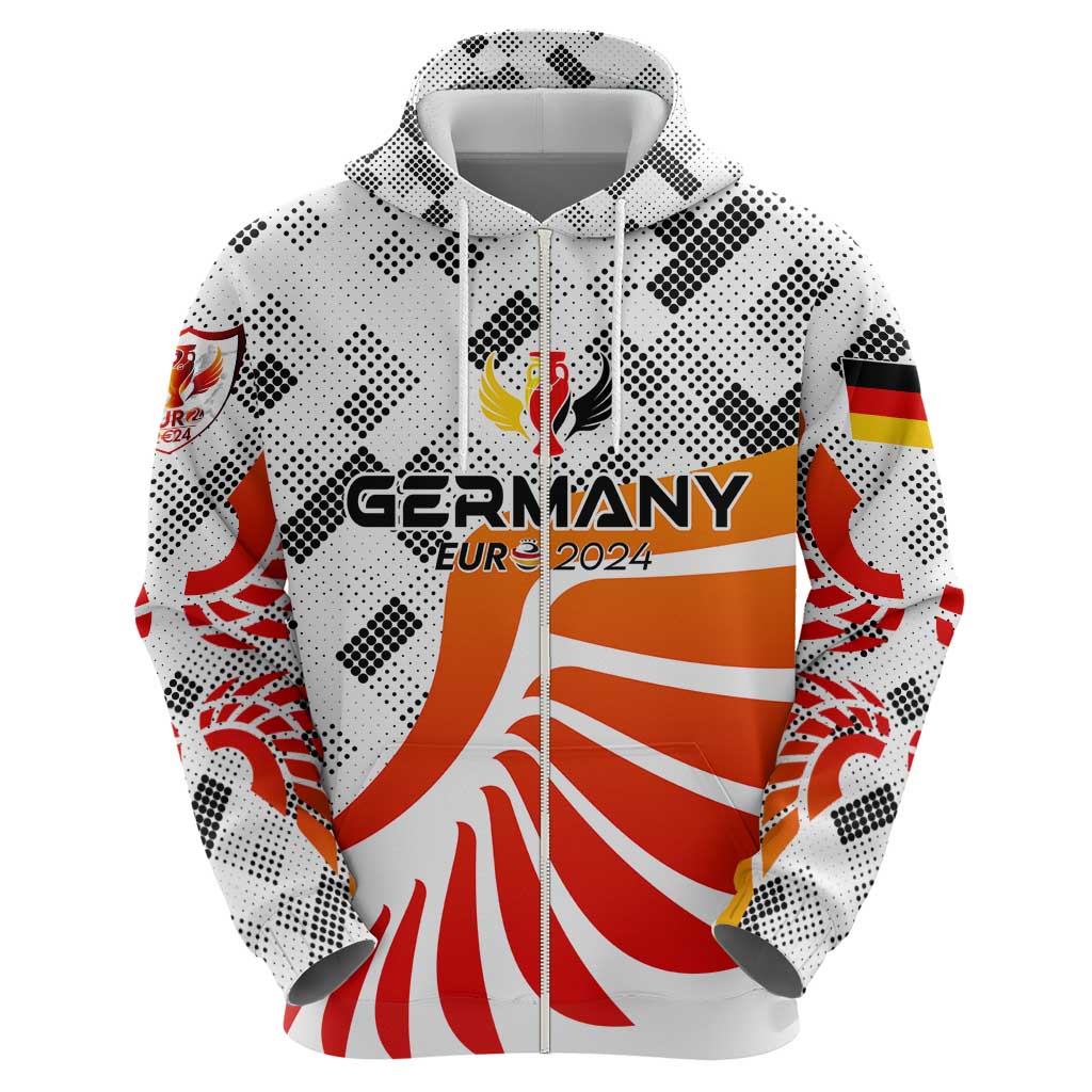 Personalized Germany Football 2024 Zip Hoodie Trophy Wing Style - Wonder Print Shop