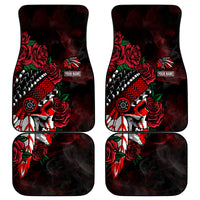 Personalised Native American Chief Skull Car Mats Rose Skull - Wonder Print Shop