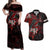 Personalised Native American Chief Skull Couples Matching Off Shoulder Maxi Dress and Hawaiian Shirt Rose Skull - Wonder Print Shop