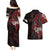 Personalised Native American Chief Skull Couples Matching Puletasi Dress and Hawaiian Shirt Rose Skull - Wonder Print Shop