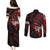 personalised-native-american-chief-skull-couples-matching-puletasi-dress-and-long-sleeve-button-shirts-rose-skull