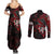 Personalised Native American Chief Skull Couples Matching Summer Maxi Dress and Long Sleeve Button Shirts Rose Skull - Wonder Print Shop